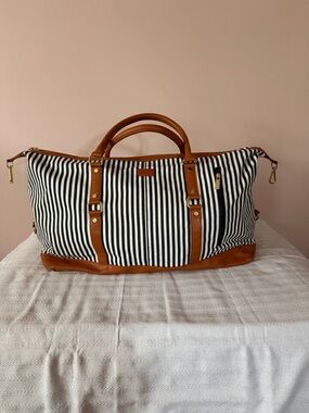 BAOSHA Striped Canvas Travel Weekender Bag